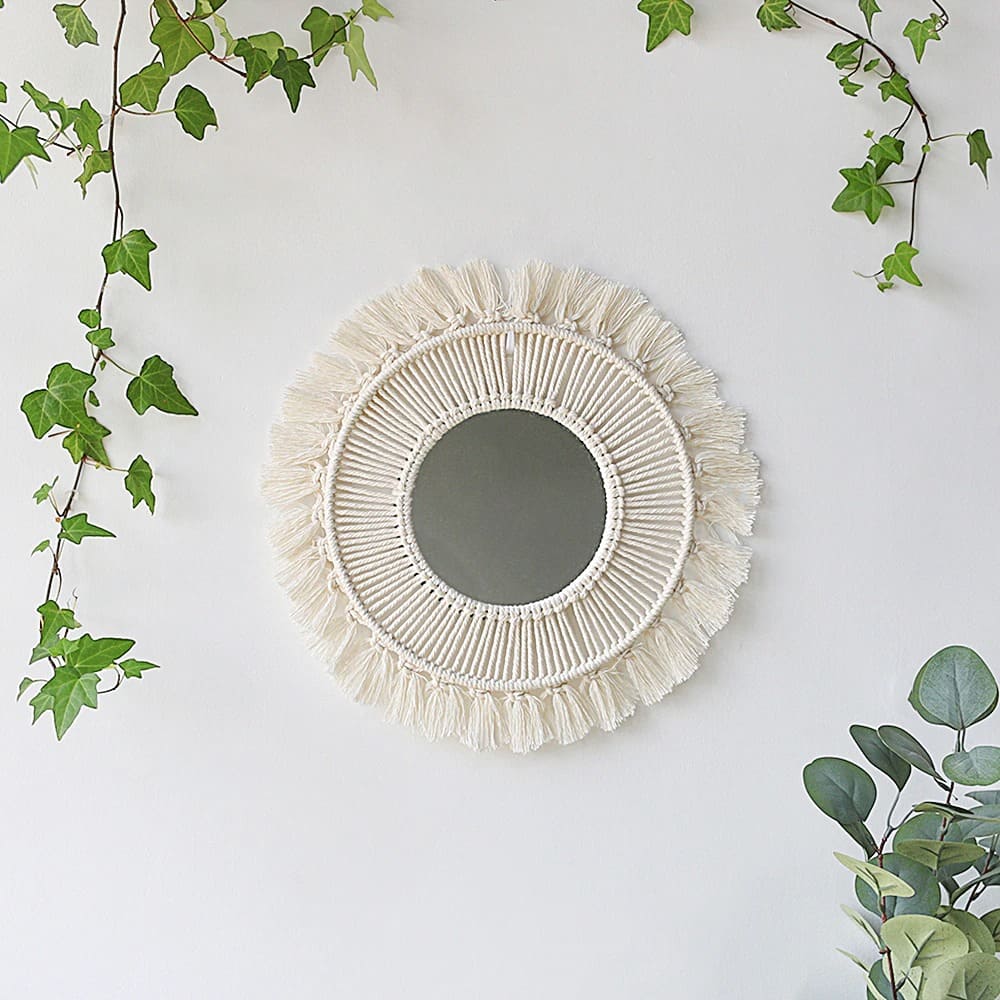 Miroir Rond en Macramé Chic Esprit Macramé