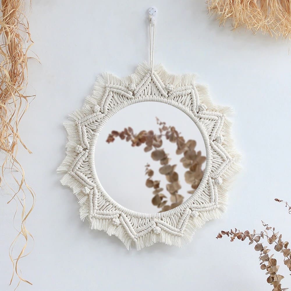 Miroir Soleil en Macramé Éclatant Esprit Macramé