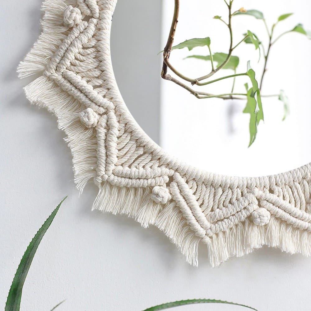 Miroir Soleil en Macramé Éclatant Esprit Macramé