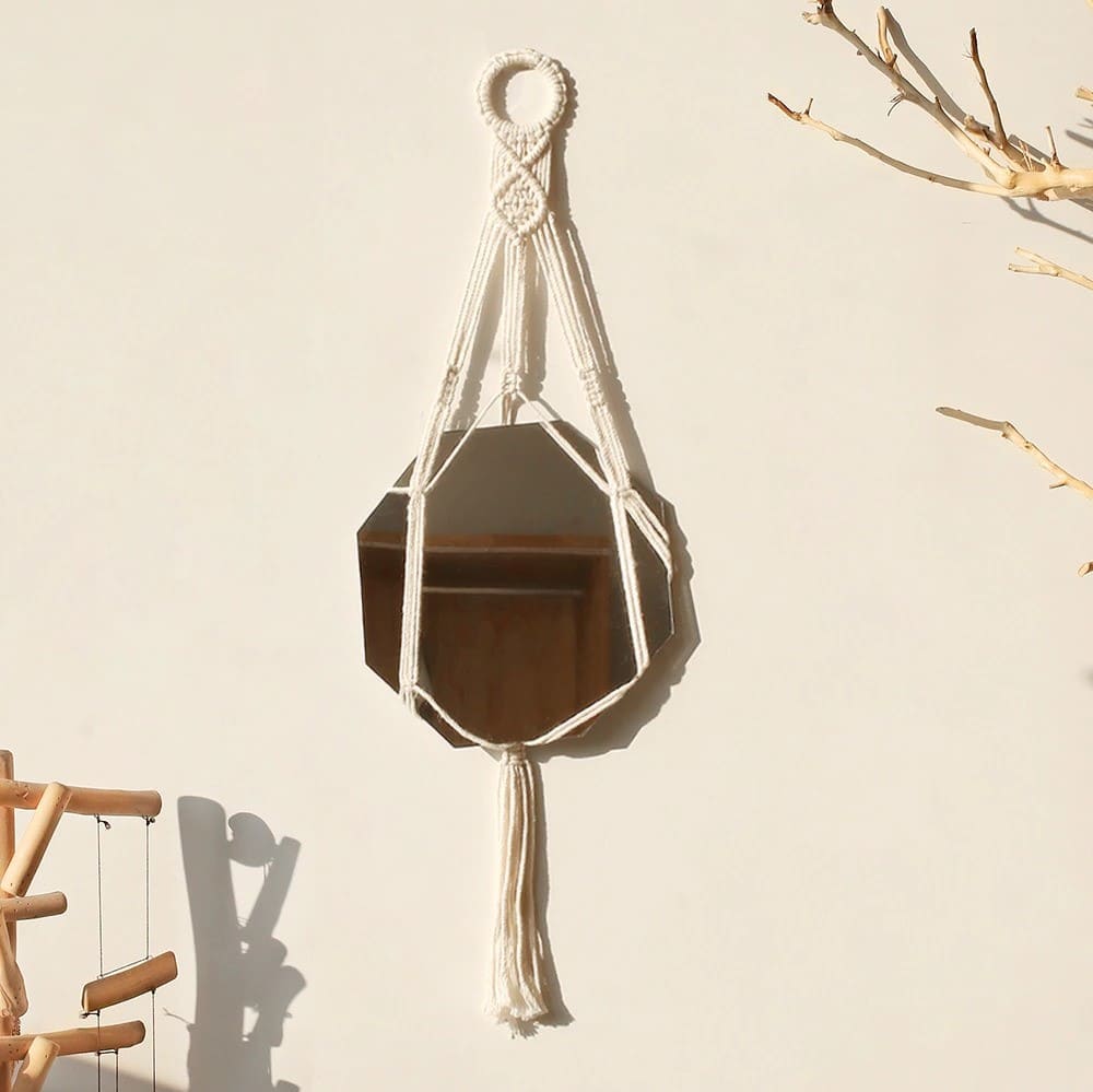 Miroir Suspendu en Macramé Chic & Écologique Esprit Macramé