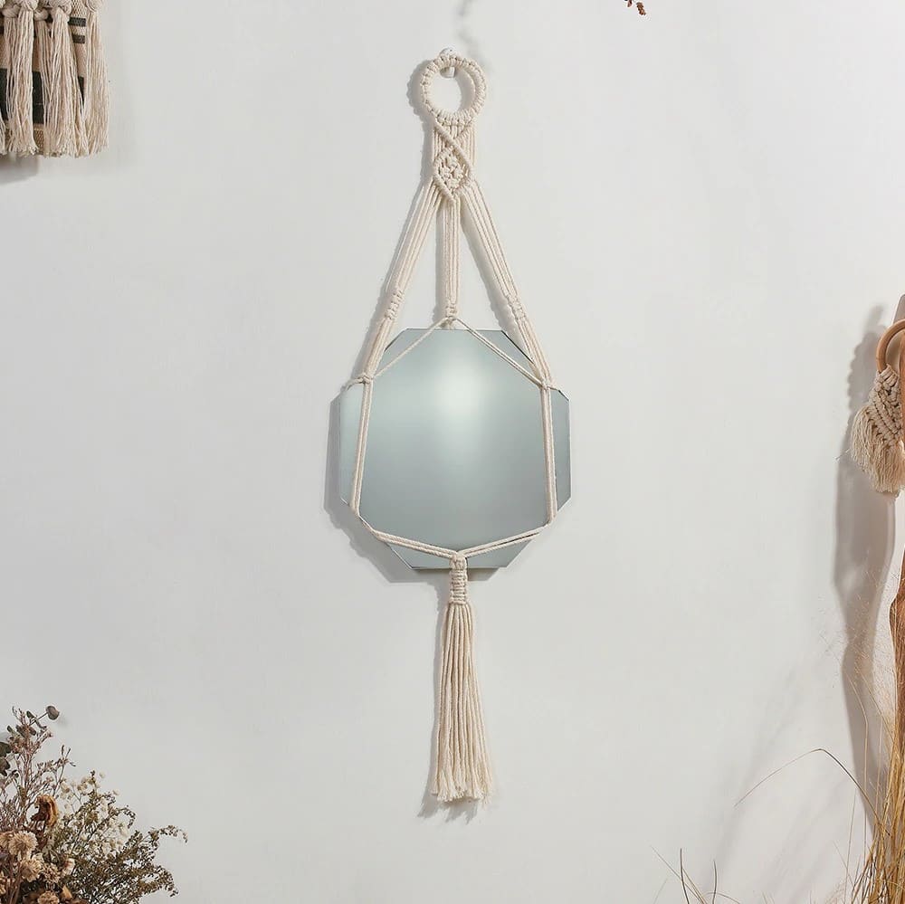 Miroir Suspendu en Macramé Chic & Écologique Esprit Macramé