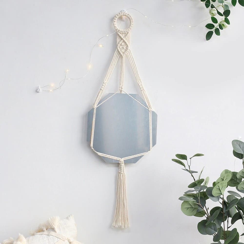 Miroir Suspendu en Macramé Chic & Écologique Esprit Macramé