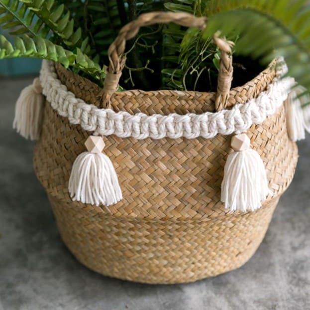 Panier de rangement en Macramé Chic & Naturel Esprit Macramé