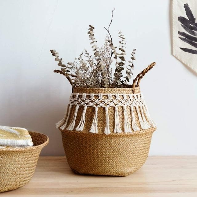 Panier en osier Macramé Chic & Nature Esprit Macramé