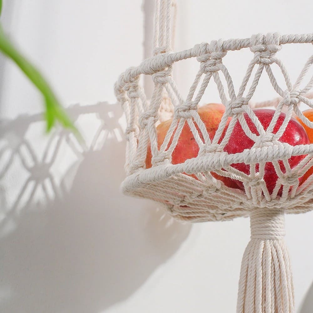Panier Suspendu Macramé Éclat Design Esprit Macramé