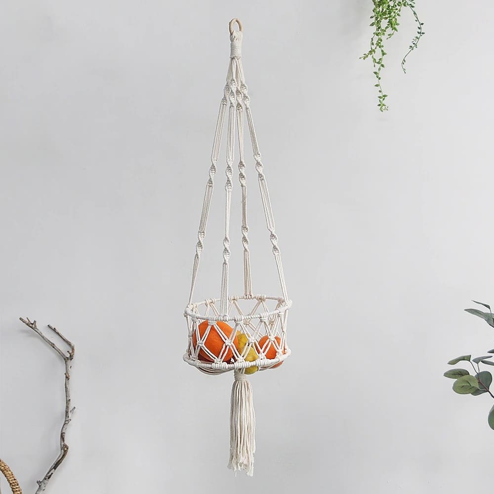 Panier Suspendu Macramé Éclat Design Esprit Macramé