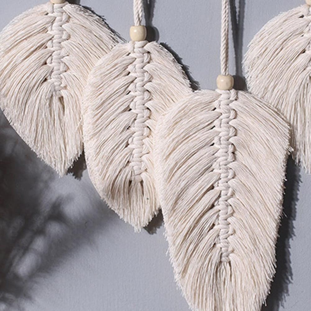 Plume en Macramé : Élégance Murale Artisanale Esprit Macramé
