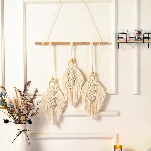 Plume en Macramé Mural Esprit Macramé