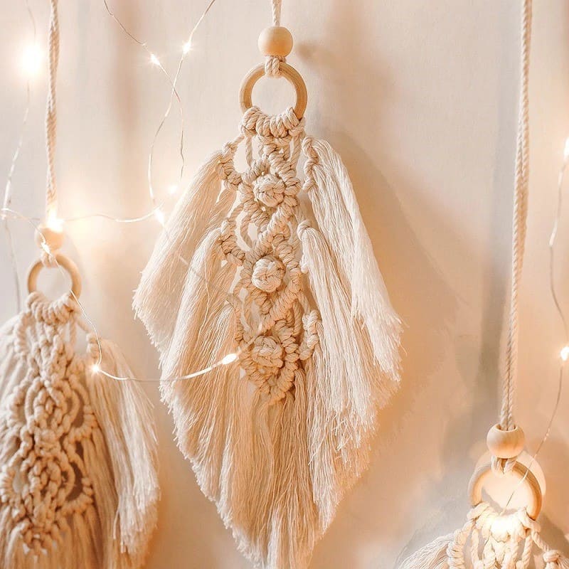 Plume en Macramé Mural Esprit Macramé