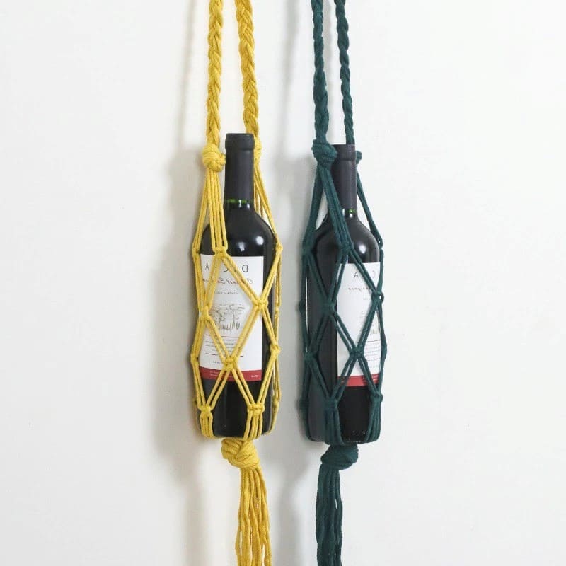 Porte-bouteille en Macramé tissé avec passion Esprit Macramé
