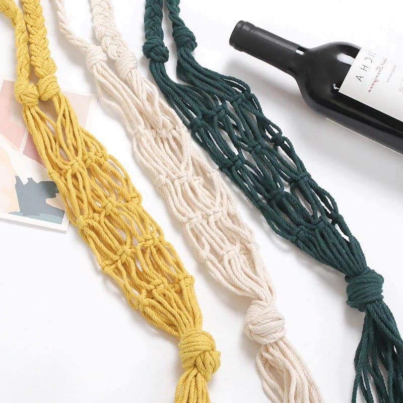 Porte-bouteille en Macramé tissé avec passion Esprit Macramé