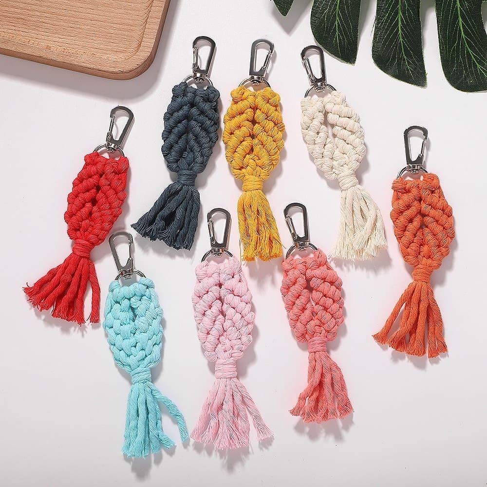 Porte-clé Macramé Éclat Coloré Esprit Macramé