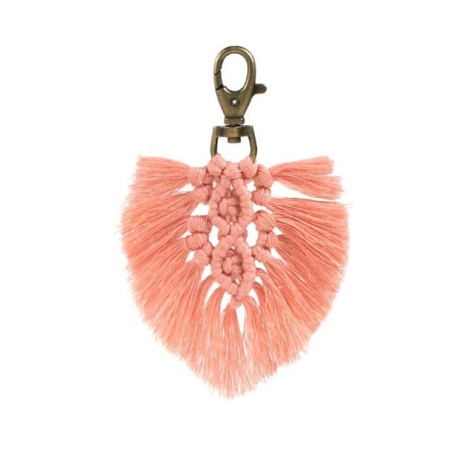 Porte-clé Macramé Feuille Élégante Esprit Macramé