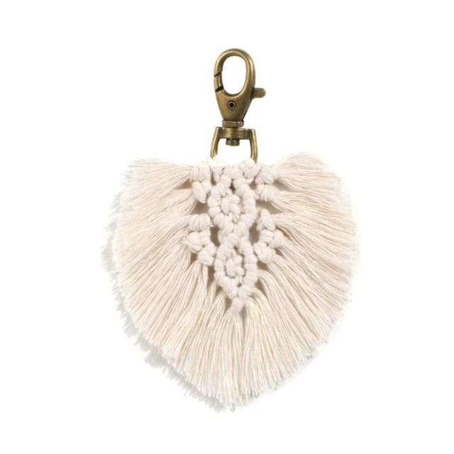 Porte-clé Macramé Feuille Élégante Esprit Macramé