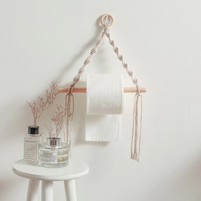 Porte-papier toilette design en corde Macramé Esprit Macramé
