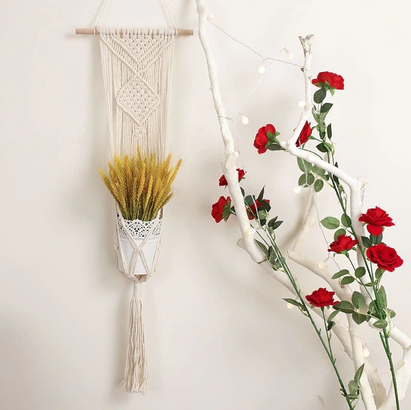 Porte-plante mural en Macramé Éléganza Esprit Macramé