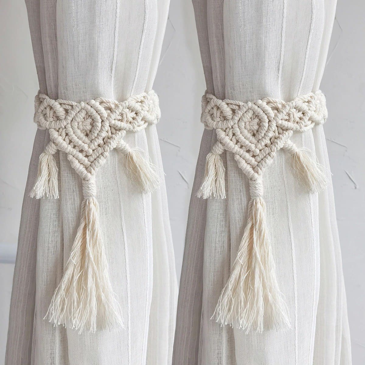Rideau en Coton Macramé Embrasse Chic Esprit Macramé