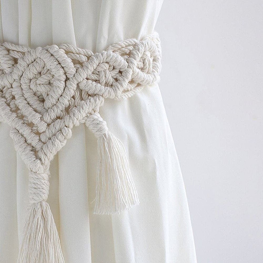 Rideau en Coton Macramé Embrasse Chic Esprit Macramé