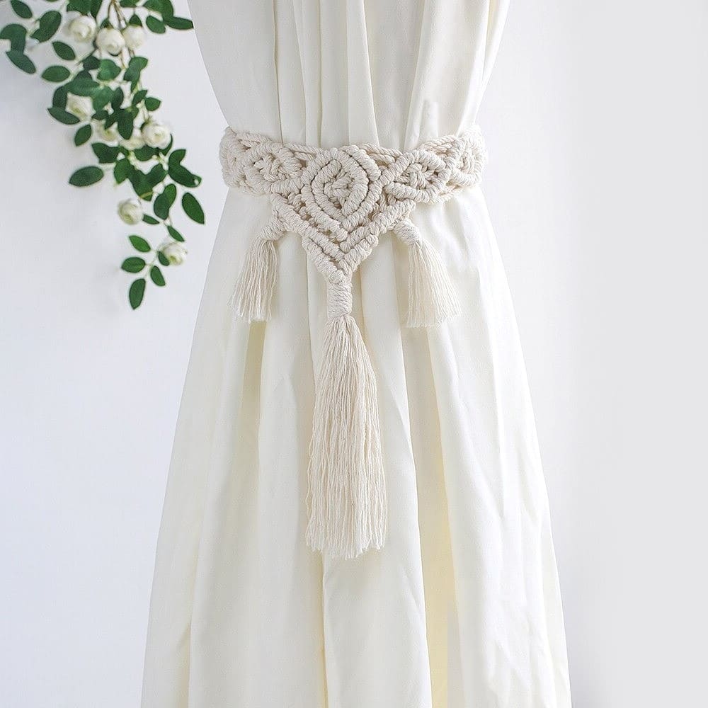 Rideau en Coton Macramé Embrasse Chic Esprit Macramé