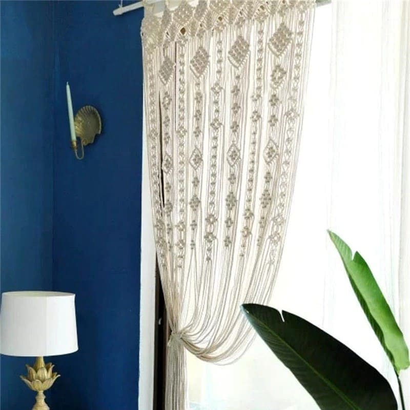 Rideau Macramé Beige Élégance Esprit Macramé