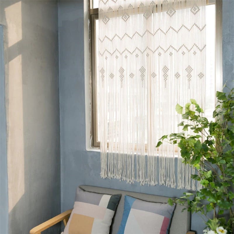 Rideau Macramé Chic pour fenêtre Esprit Macramé