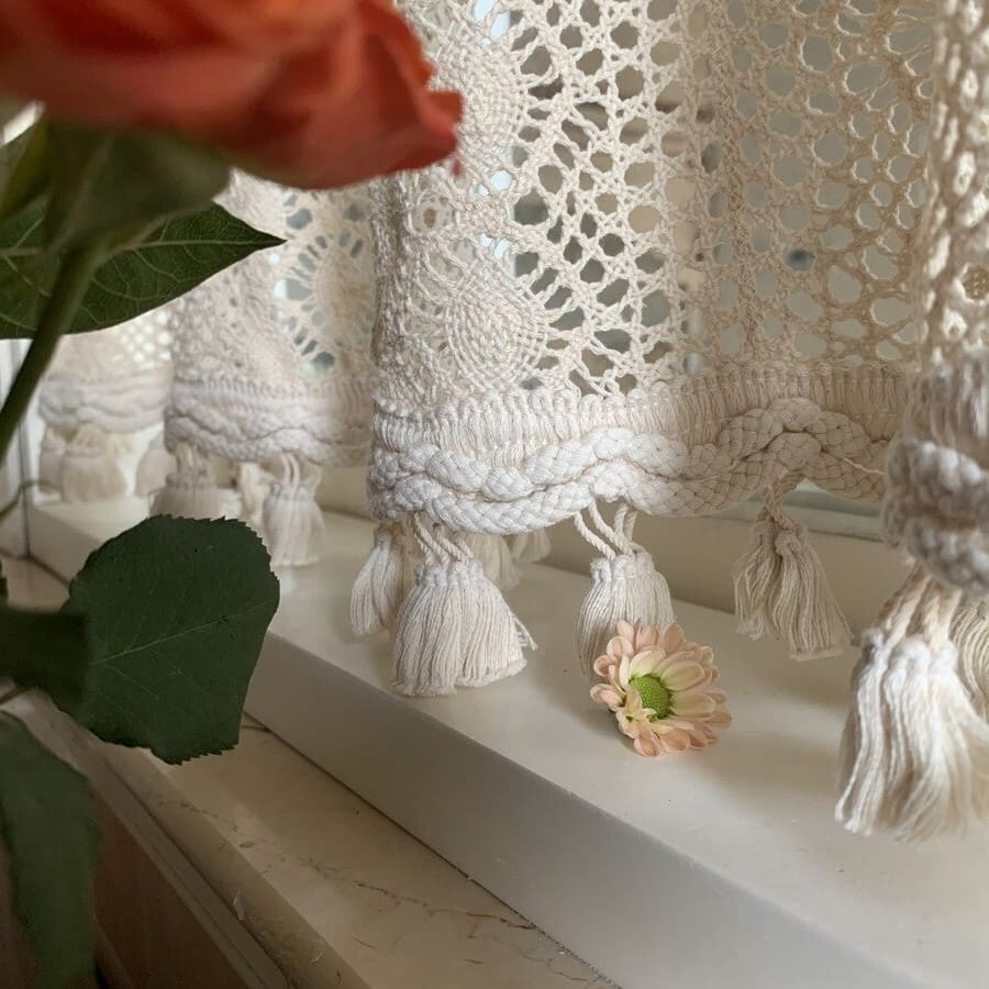 Rideaux Brise-Bise en Macramé Élégant Esprit Macramé