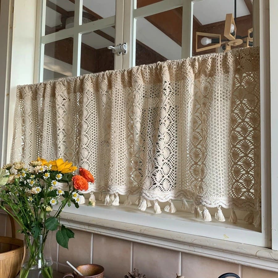 Rideaux Brise-Bise en Macramé Élégant Esprit Macramé