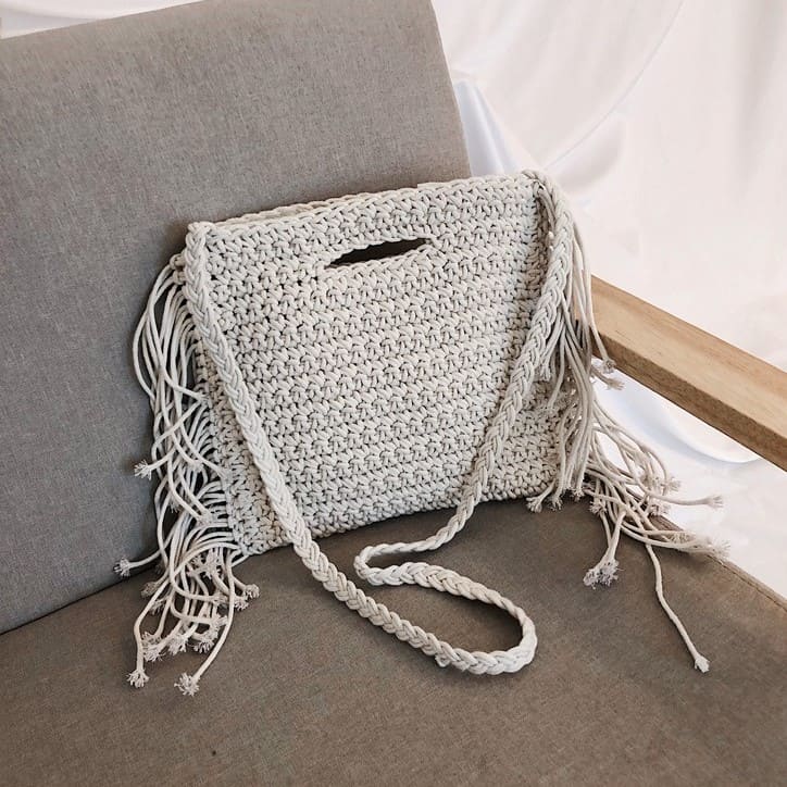 Sac à main en corde tressée Élégance naturelle Esprit Macramé