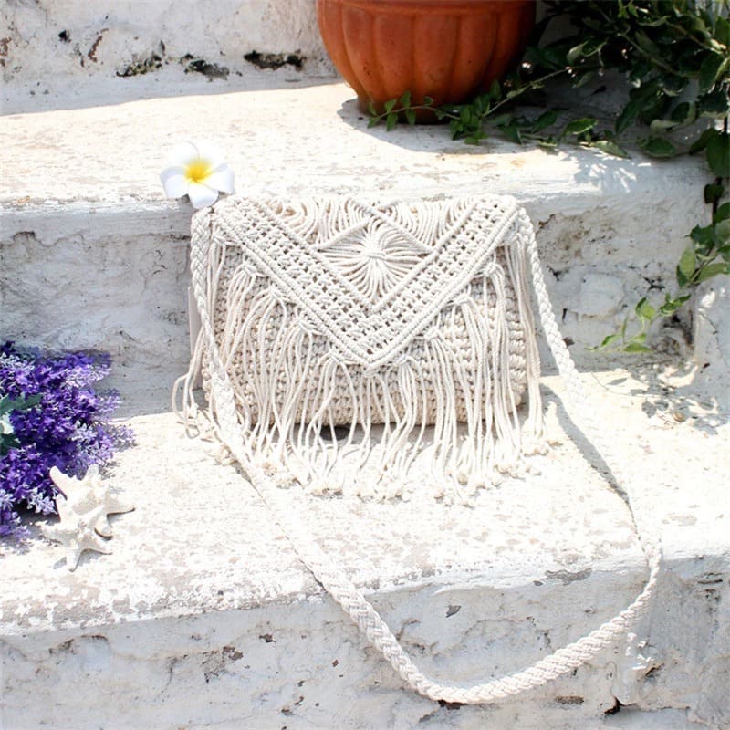 Sac Bandoulière Élégance Femme Esprit Macramé