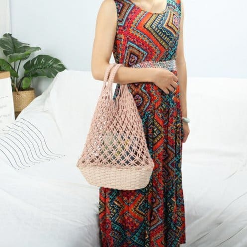 Sac de plage en Macramé Éclat Maritime Esprit Macramé