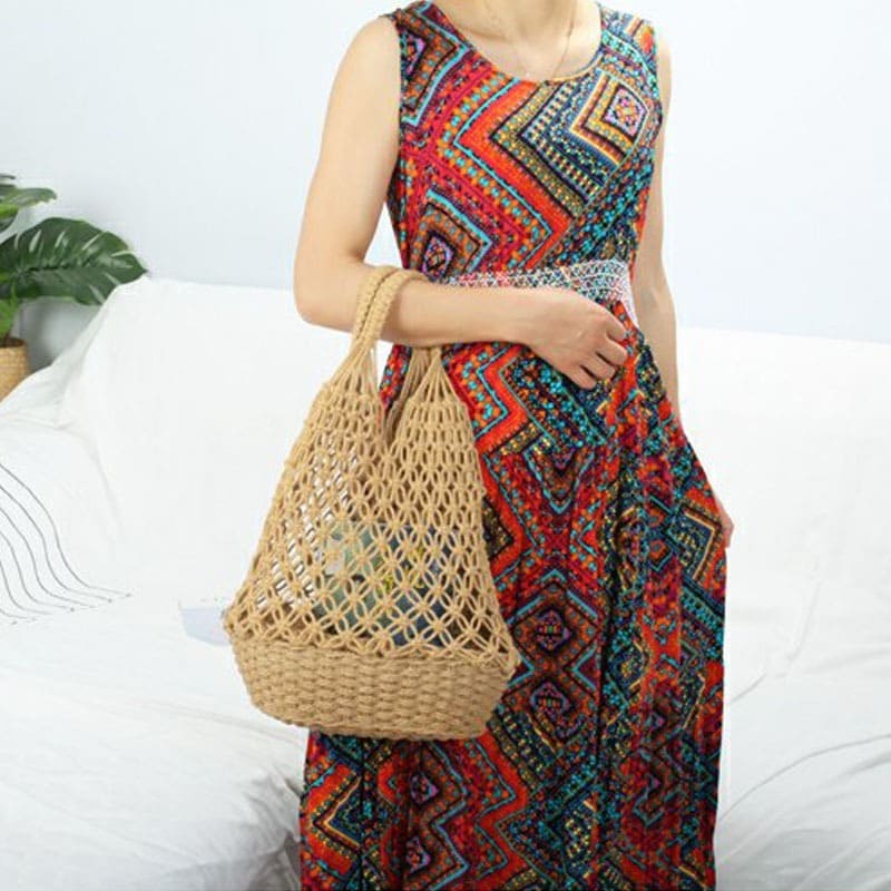 Sac de plage en Macramé Éclat Maritime Esprit Macramé