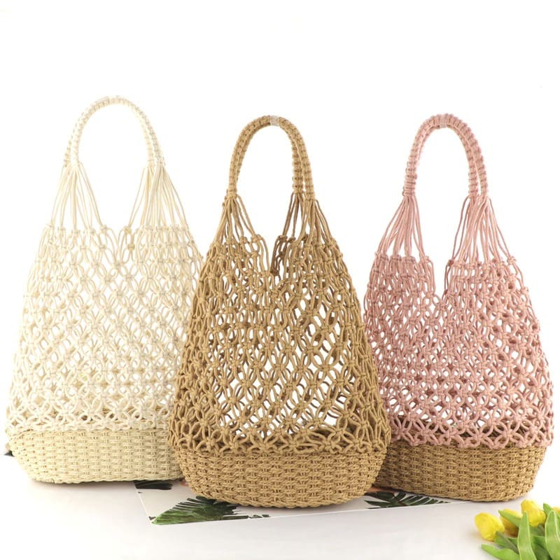 Sac de plage en Macramé Éclat Maritime Esprit Macramé