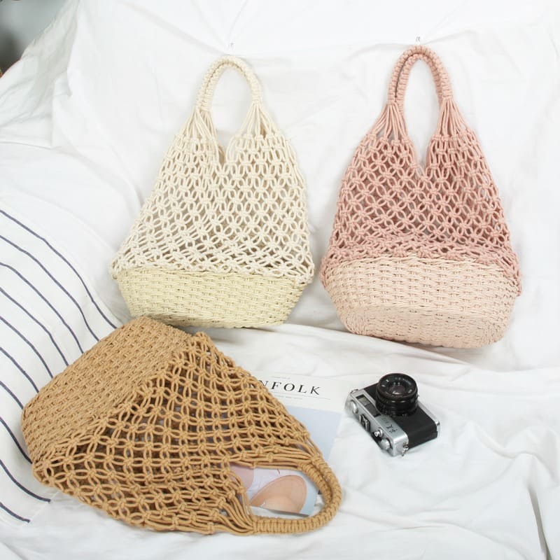 Sac de plage en Macramé Éclat Maritime Esprit Macramé