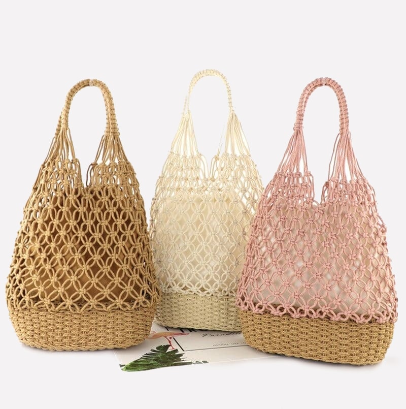 Sac de plage en Macramé Éclat Maritime Esprit Macramé