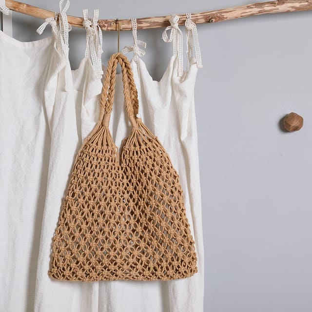 Sac en Macramé à mailles souples Esprit Macramé