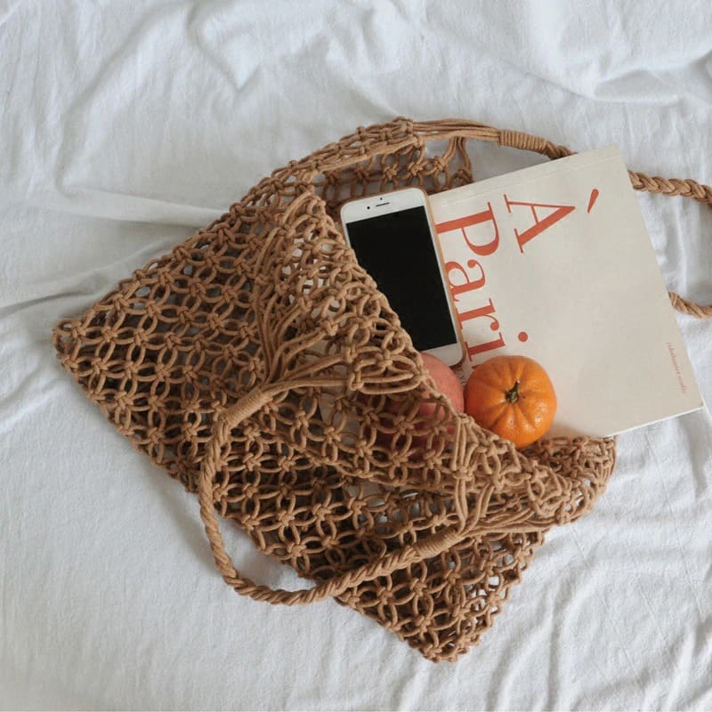 Sac en Macramé à mailles souples Esprit Macramé