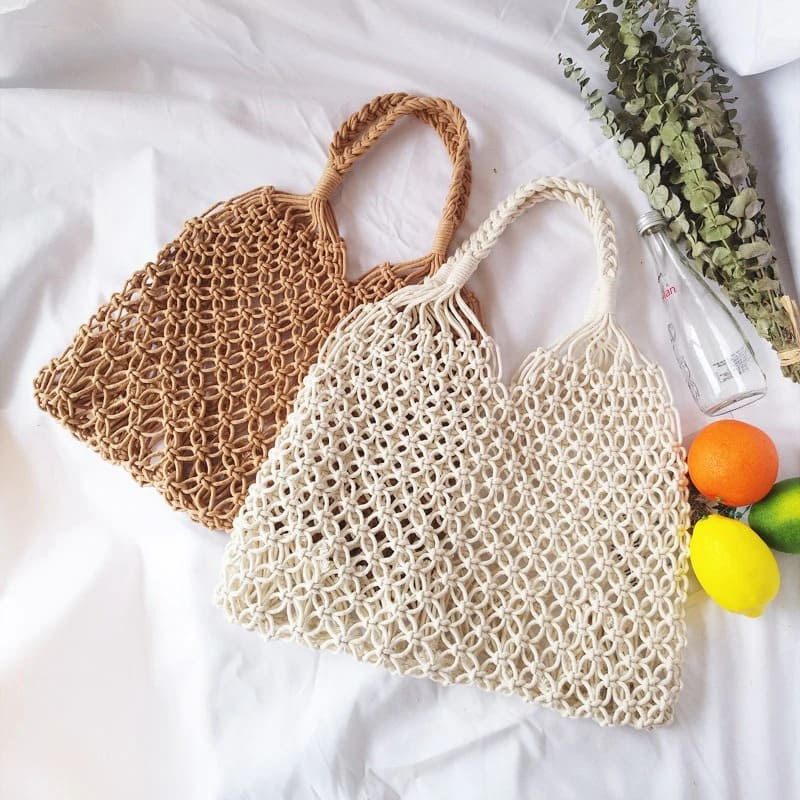 Sac en Macramé à mailles souples Esprit Macramé