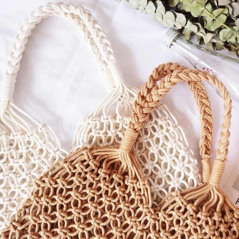 Sac en Macramé à mailles souples Esprit Macramé
