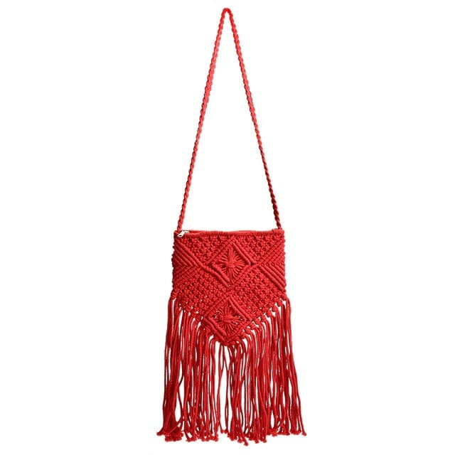Sac Macramé à franges tendance Esprit Macramé