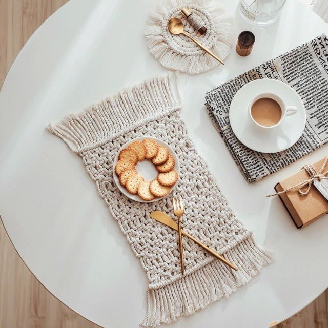 Set de table en Macramé élégant Esprit Macramé