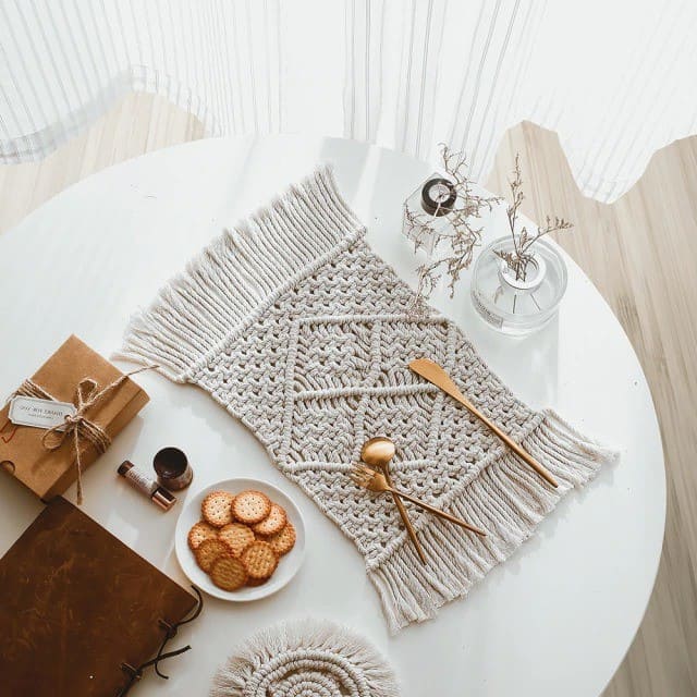 Set de table en Macramé élégant Esprit Macramé