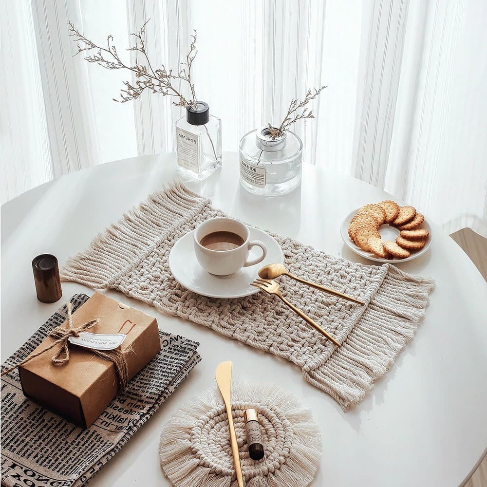 Set de table en Macramé élégant Esprit Macramé