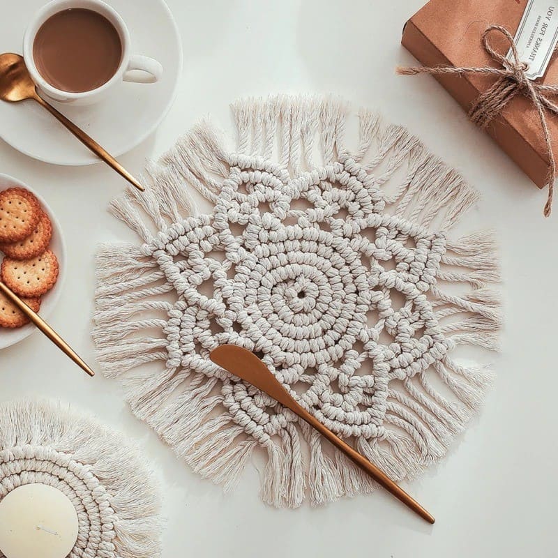 Sets de table ronds en Macramé Élégance Artisanale Esprit Macramé