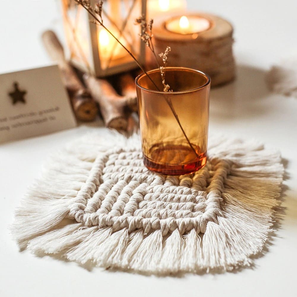 Sous-verre carré en Macramé Chic & Tendance Esprit Macramé