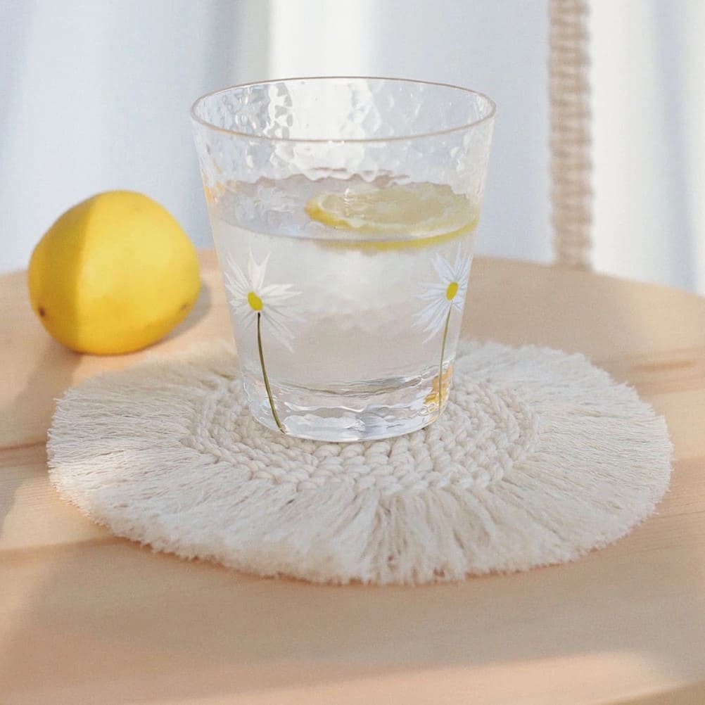Sous-verre Rond Macramé Élégance Esprit Macramé
