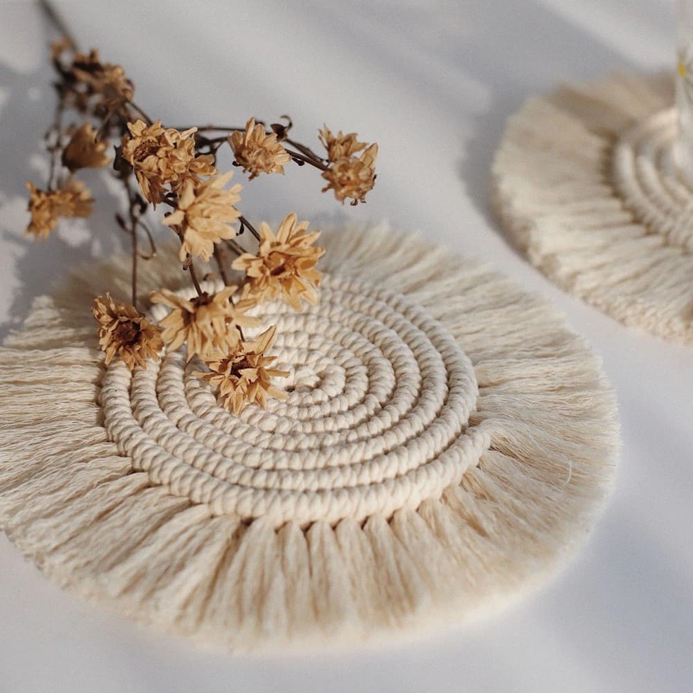 Sous-verre Rond Macramé Élégance Esprit Macramé
