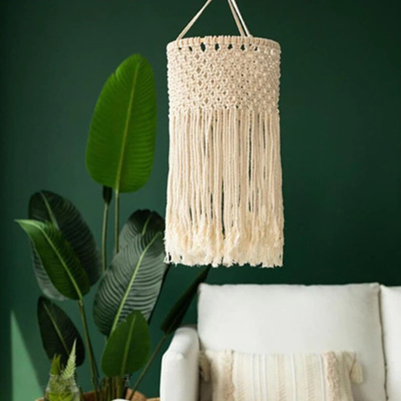 Suspension Abat-Jour Macramé Élégance Esprit Macramé