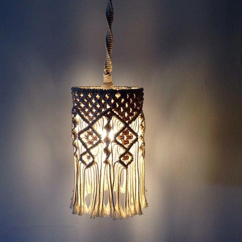 Suspension Lampe Macramé Éthique Esprit Macramé