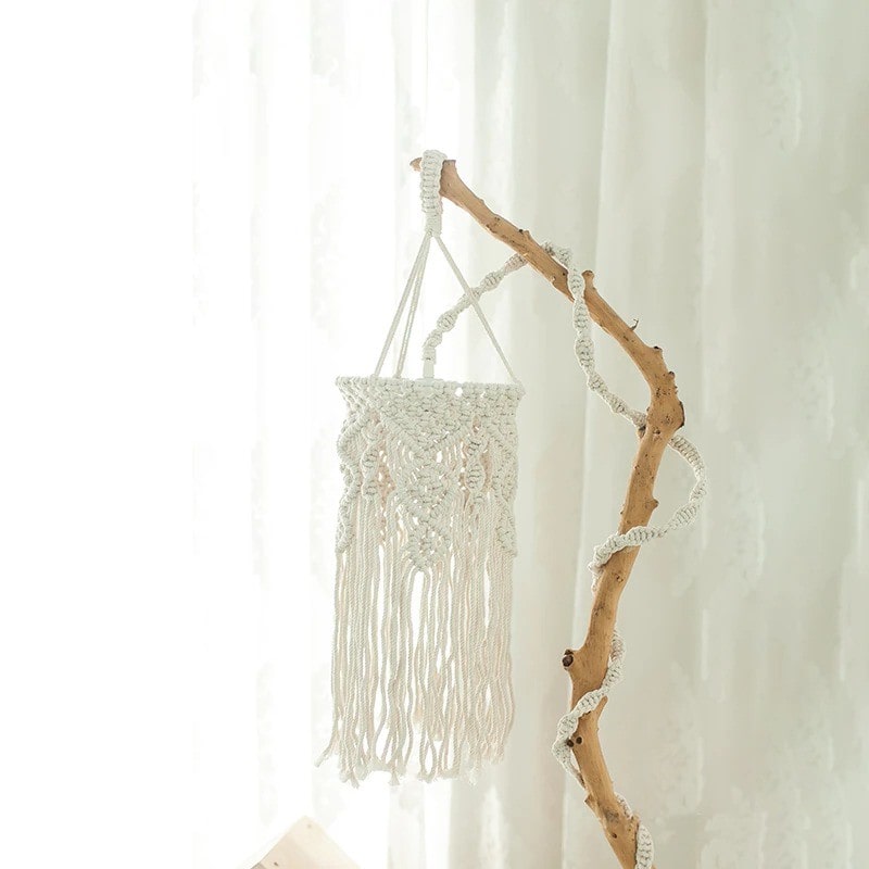 Suspension Lampe Macramé Éthique Esprit Macramé