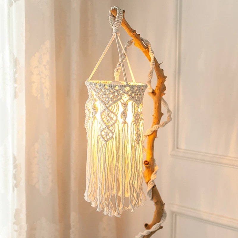 Suspension Lampe Macramé Éthique Esprit Macramé